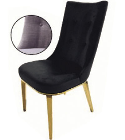 Silla Deseo 4 botones Velvet Gris - Champagne