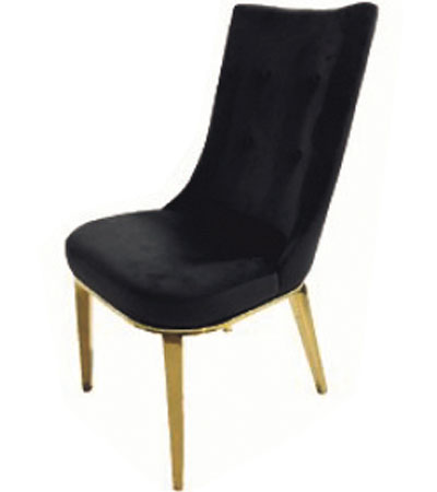 Silla Deseo 4 botones Velvet Negro - Champagne